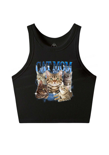 Custom Photo Cat Mom Y2K Crop Tank Top Cherrykitten