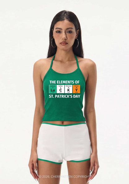 Elements Of Lucky St Patricks Y2K Halter Neck Cami Cherrykitten