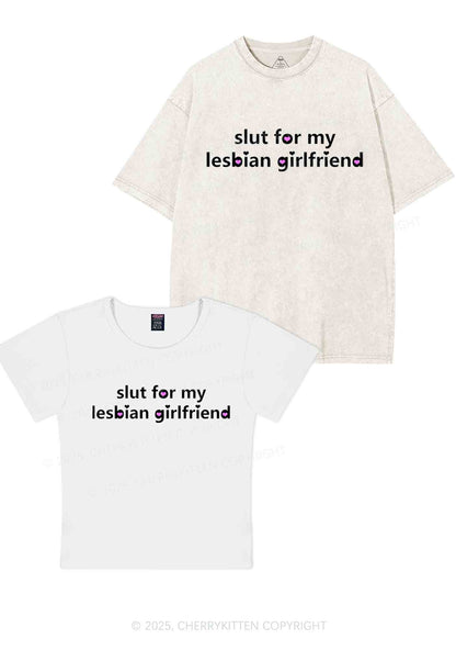 Slxt For My Lesbian GF Y2K Valentine's Day Couple Shirt Cherrykitten