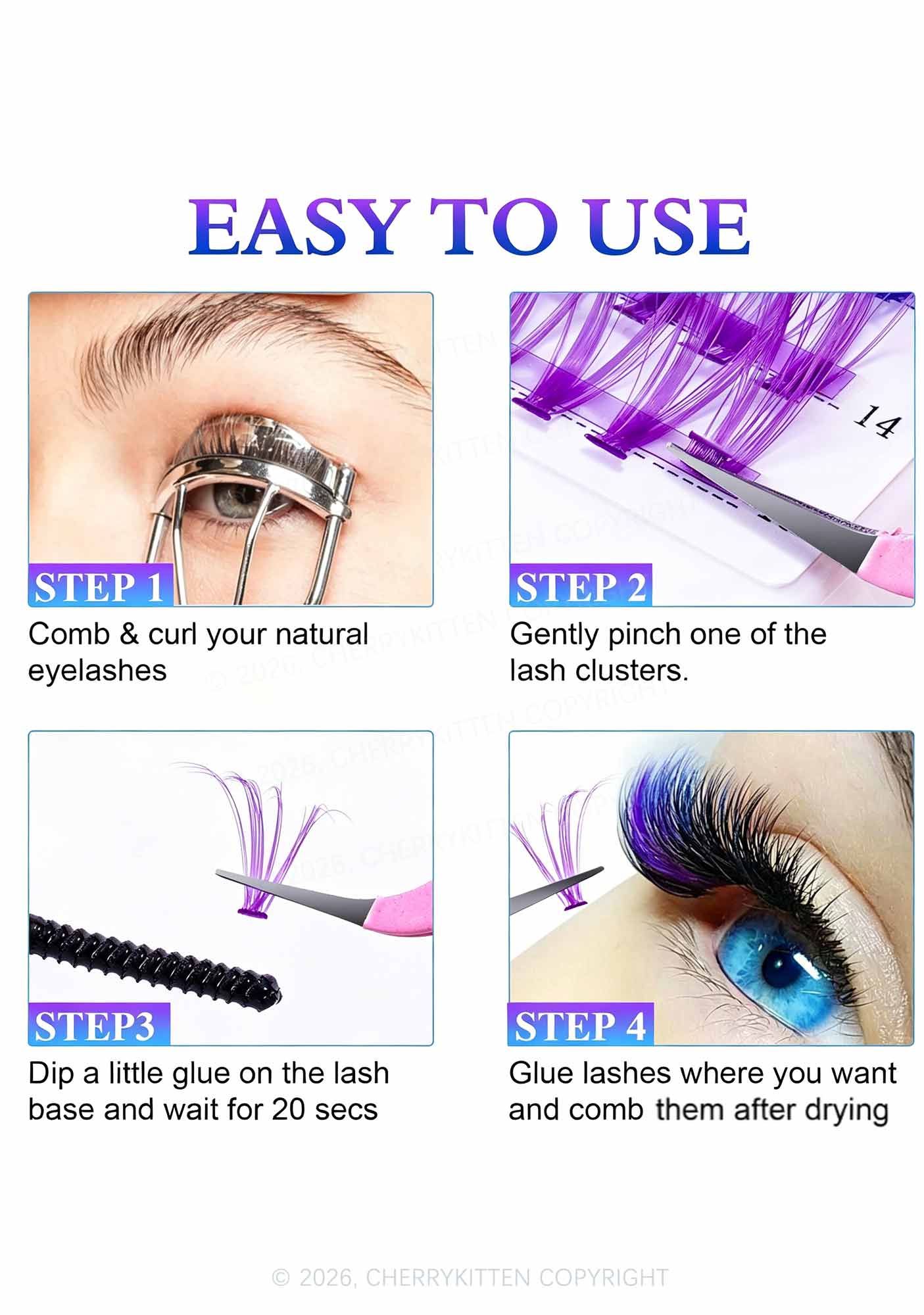DIY Lash Clusters 96pcs Y2K Individual Eyeslash Extensions Cherrykitten