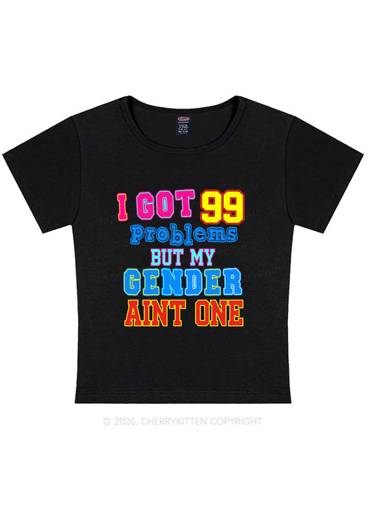 Gender Aint One Pride Y2K Baby Tee Cherrykitten