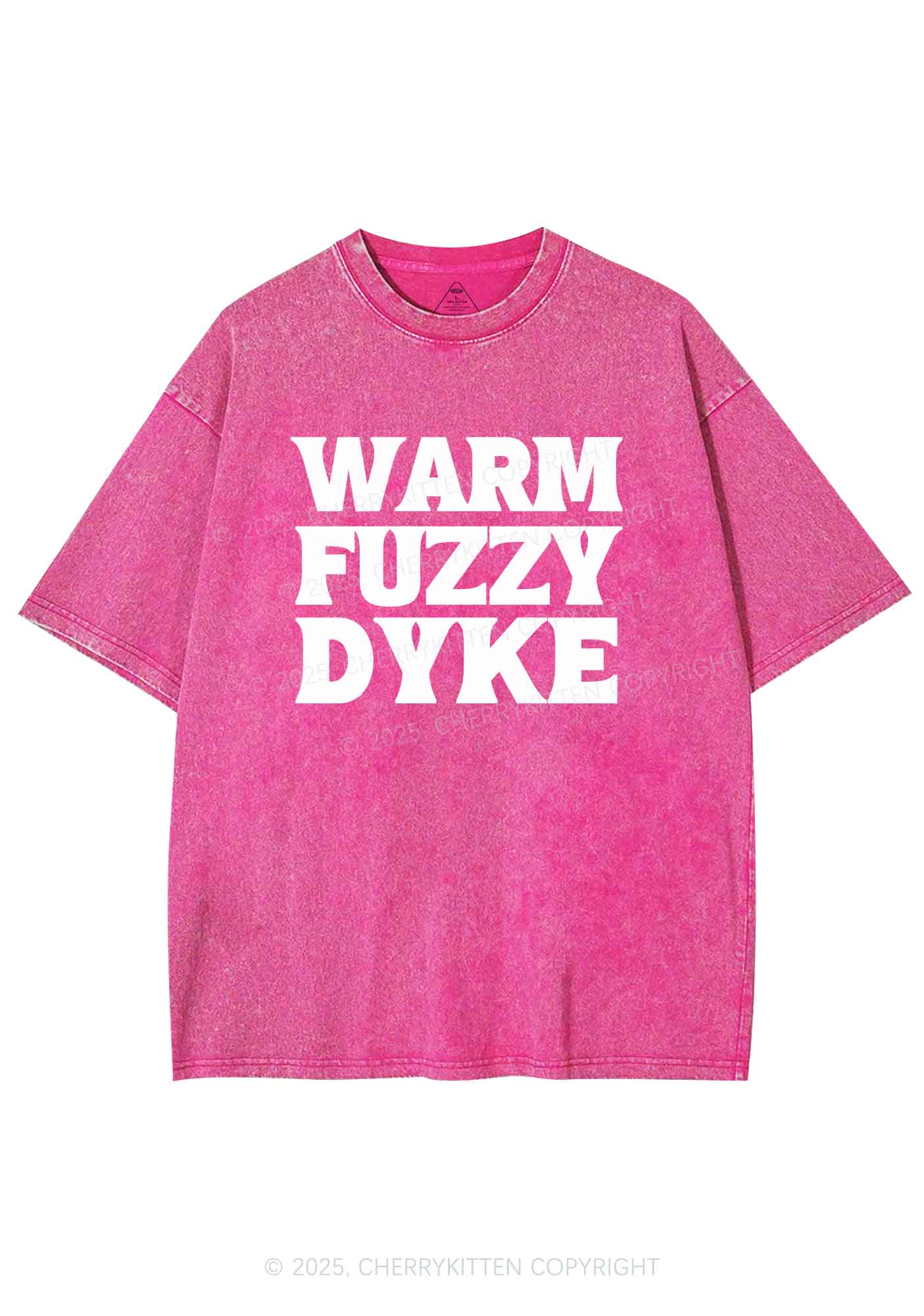 Warm Fuzzy Dyke Y2K Shirts Washed Tee Cherrykitten
