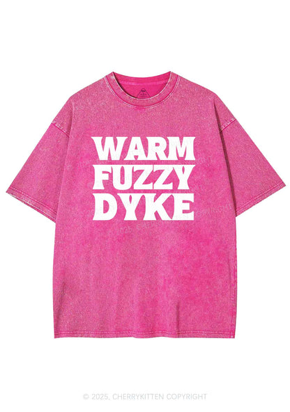 Warm Fuzzy Dyke Y2K Shirts Washed Tee Cherrykitten