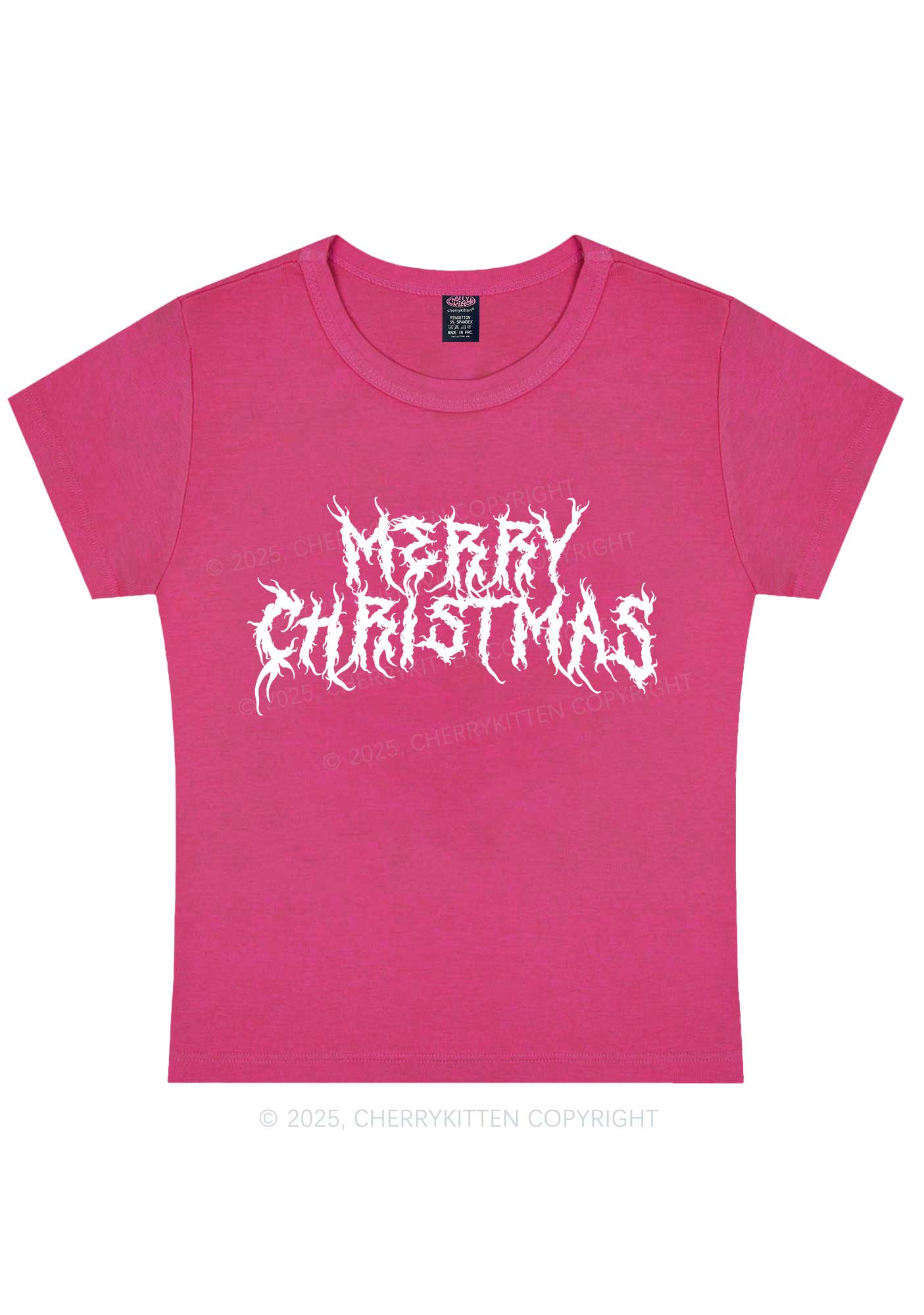 Merry Christmas Y2K Baby Tee Cherrykitten