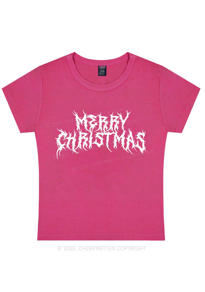 Merry Christmas Y2K Baby Tee Cherrykitten