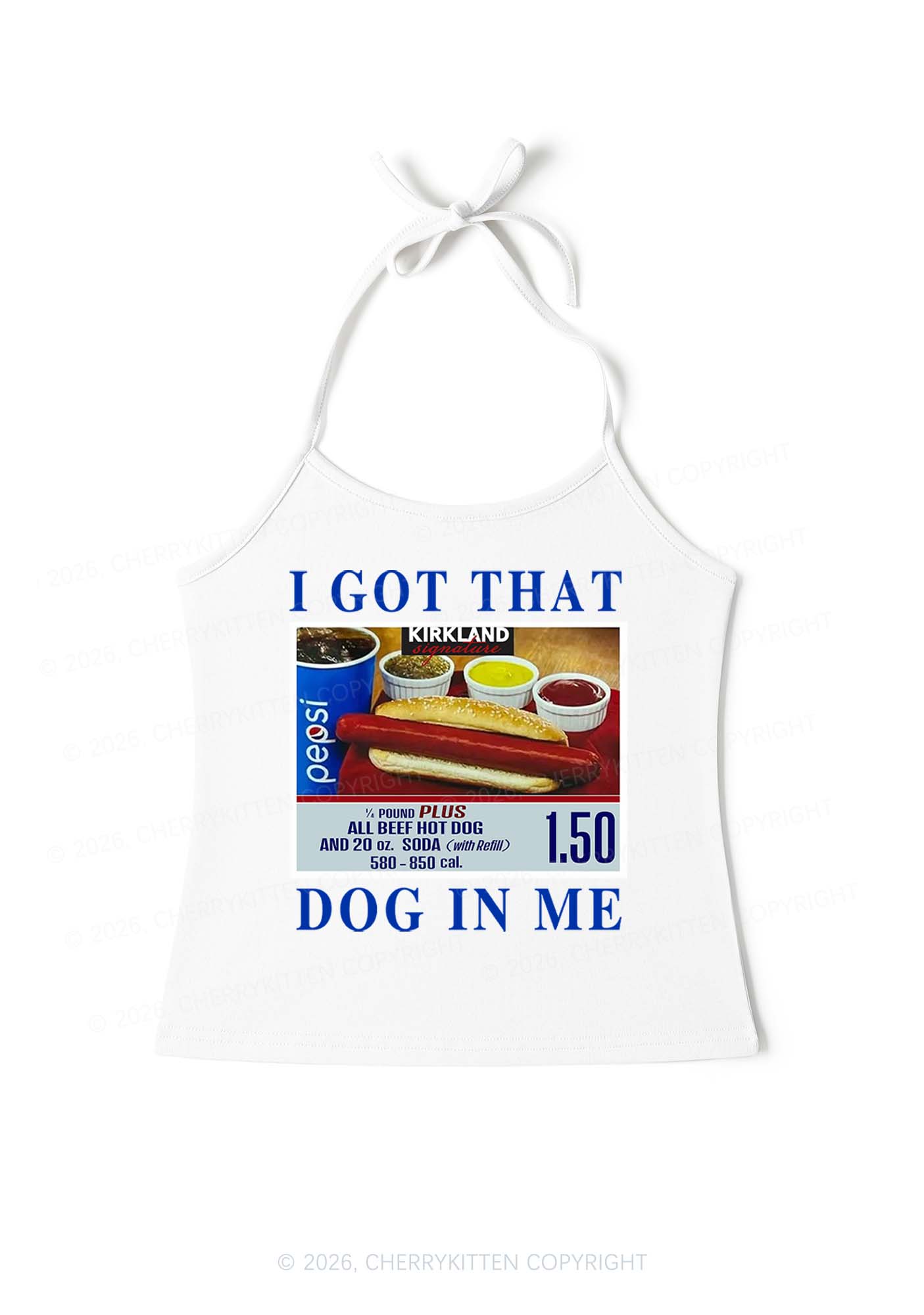 I Got That Hot Dog In Me Y2K Halter Neck Cami Cherrykitten