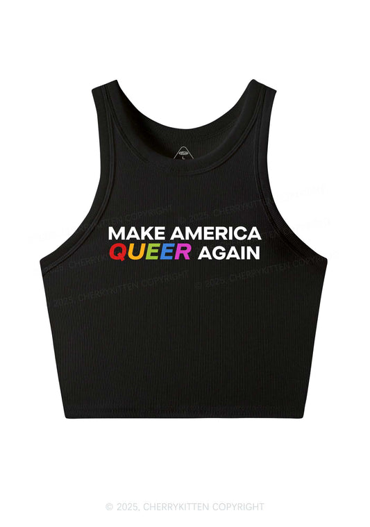 Make America Queer Again Pride Y2K Crop Tank Top Cherrykitten