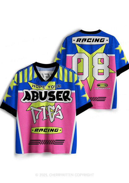 Custom Hope Your Abuser Dies Y2K Sport Jersey Shirts Cherrykitten