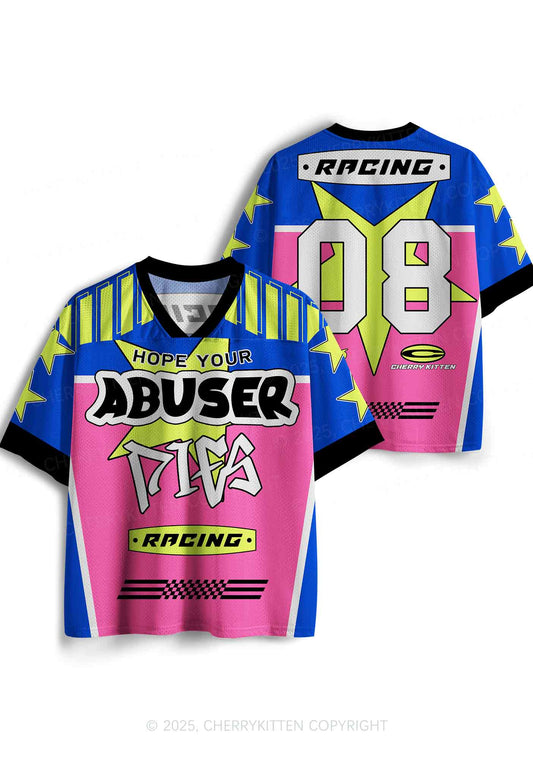 Custom Hope Your Abuser Dies Y2K Sport Jersey Shirts Cherrykitten