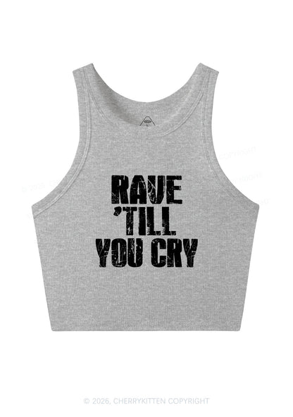 Rave Till You Cry Y2K Crop Tank Top Cherrykitten