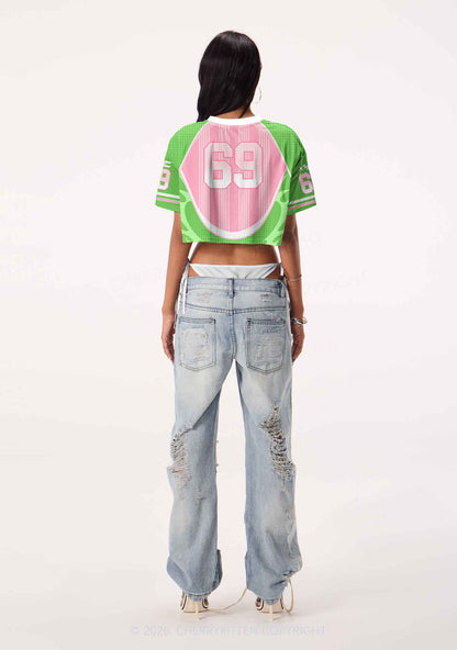 Femme Fatale Pride Y2K Crop Sport Jersey Shirts Cherrykitten