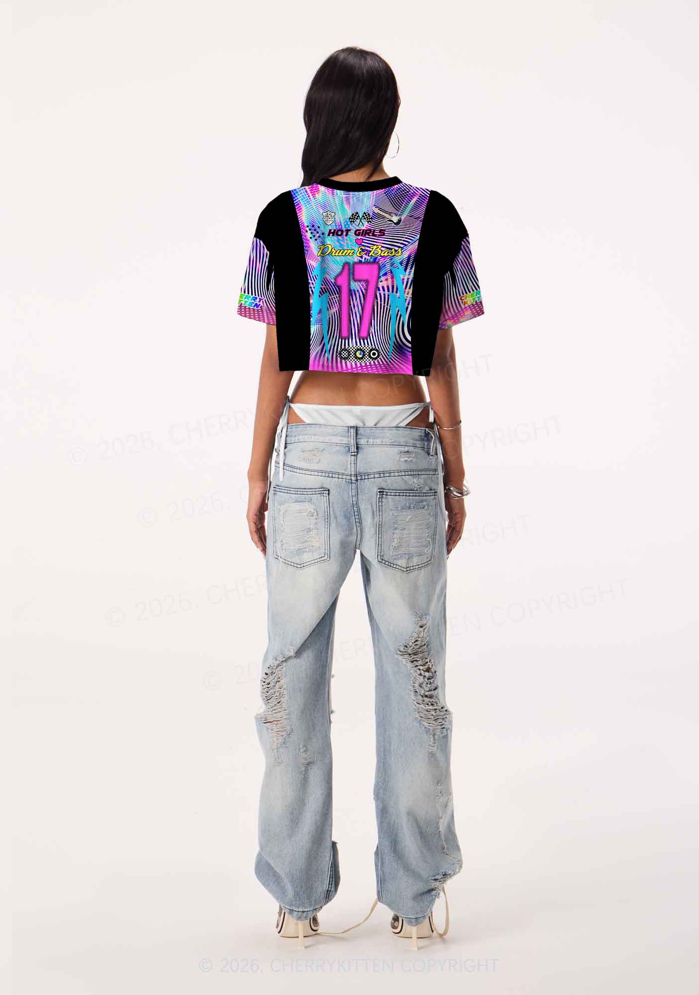 Hot Girls Love Drum And Bass Y2K Crop Sport Jersey Shirts Cherrykitten