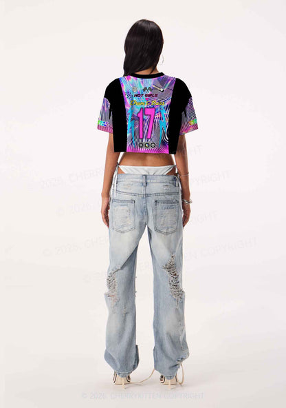Hot Girls Love Drum And Bass Y2K Crop Sport Jersey Shirts Cherrykitten