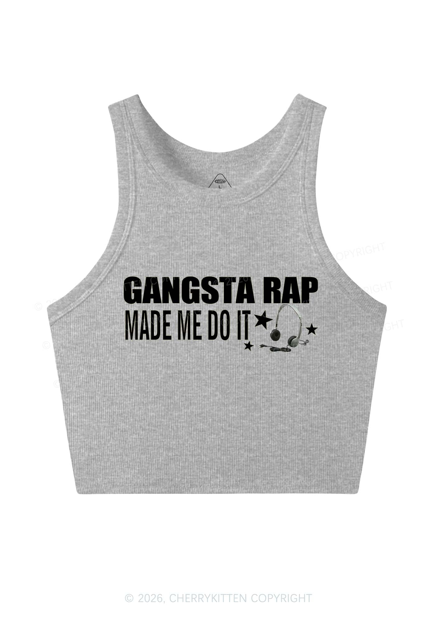 Gangsta Rap Made Me Do It Y2K Crop Tank Top Cherrykitten