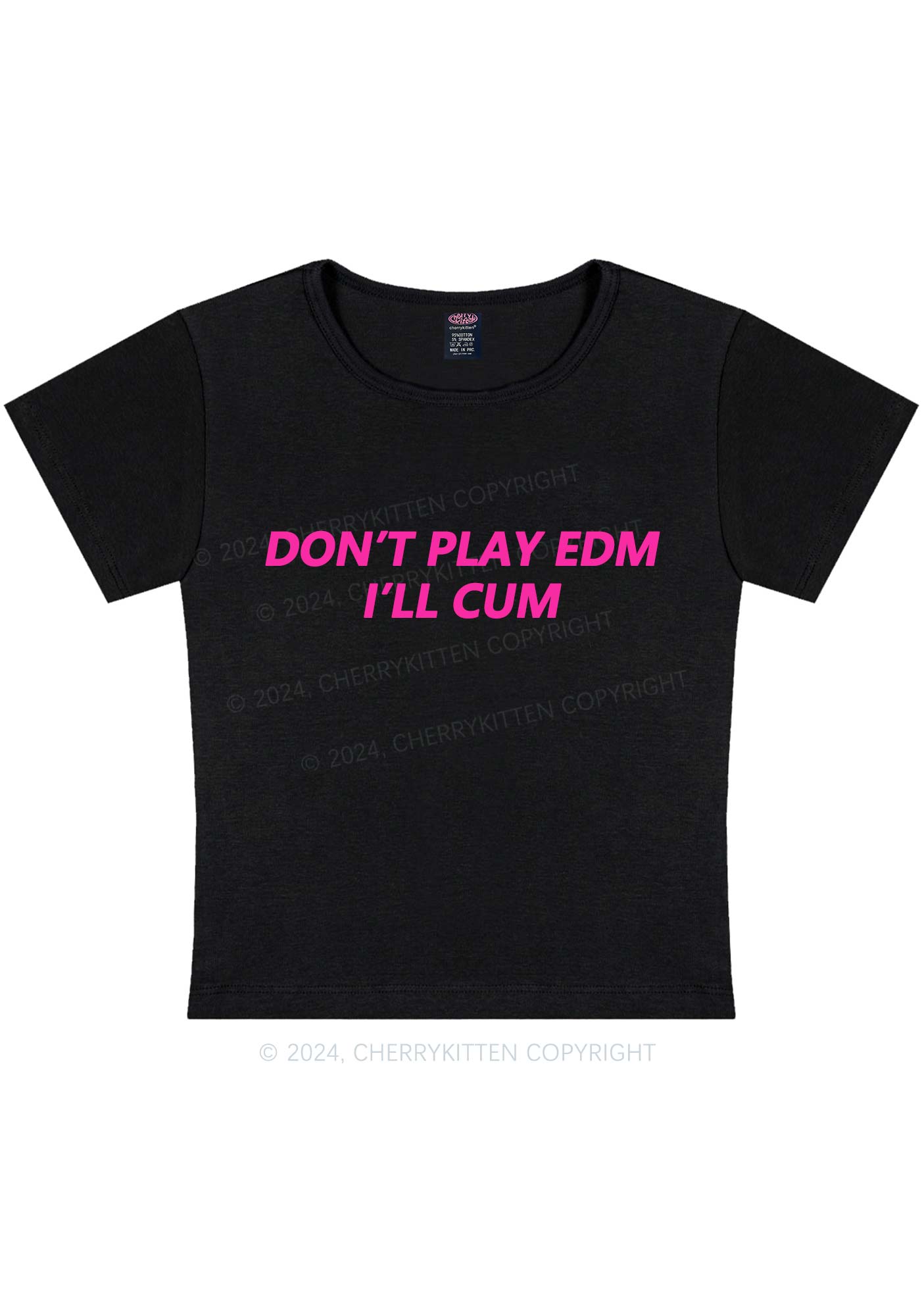 Dont Play Edm Y2K Baby Tee Cherrykitten