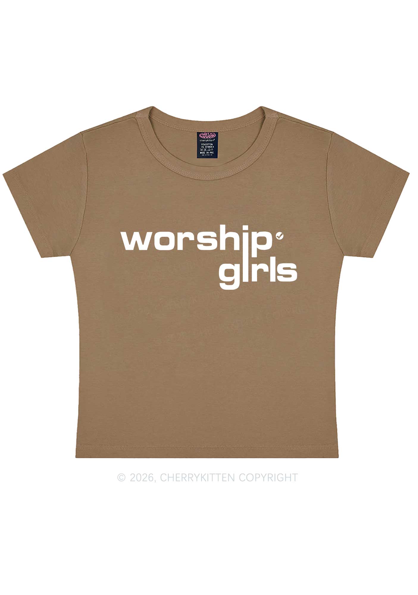 Worship Girls Pride Y2K Baby Tee Cherrykitten