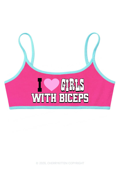 I Love Girls With Biceps Y2K Super Crop Cami Cherrykitten