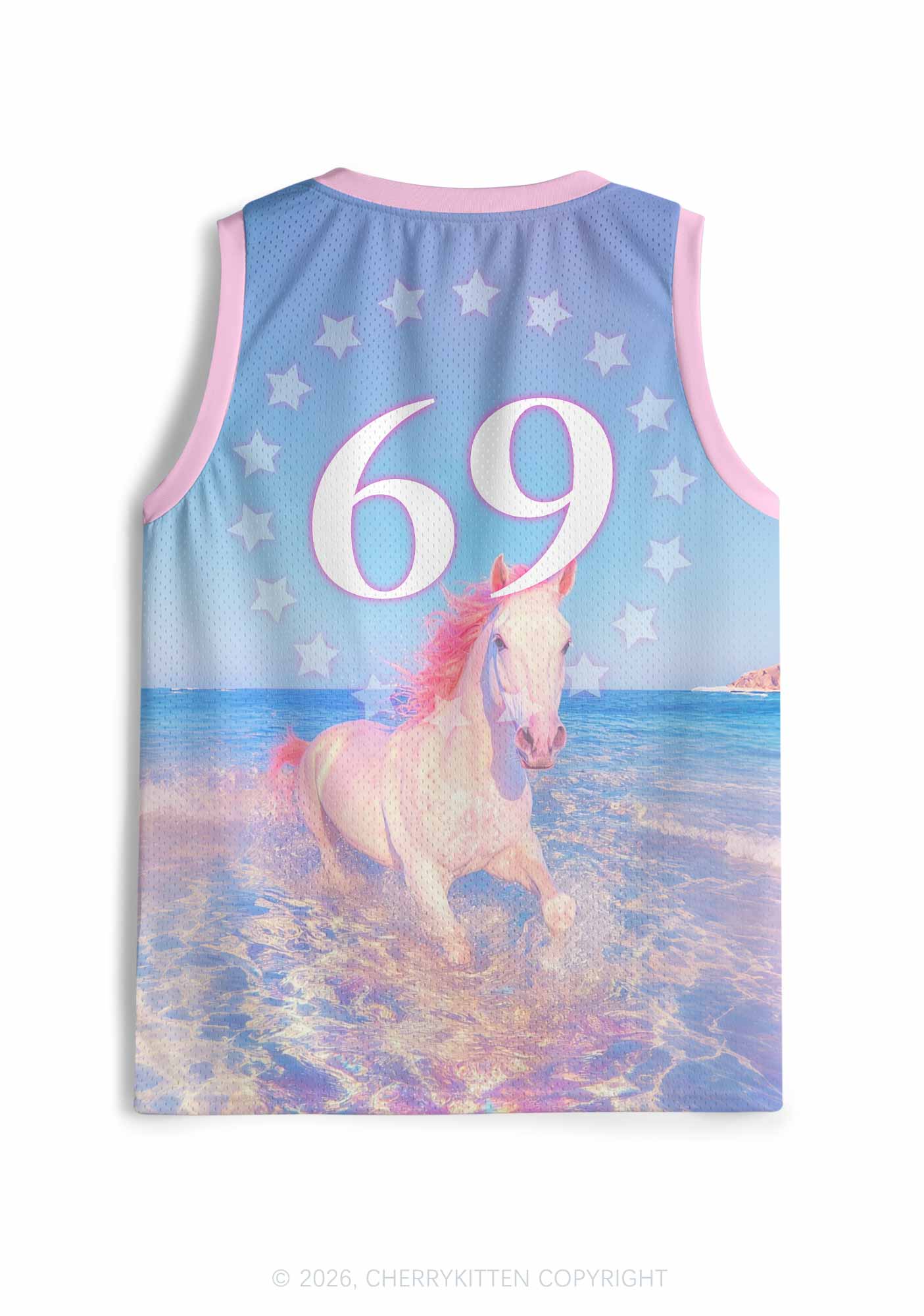 Blue Fag Princess Horse Pride Y2K Sport Jersey Tank Cherrykitten