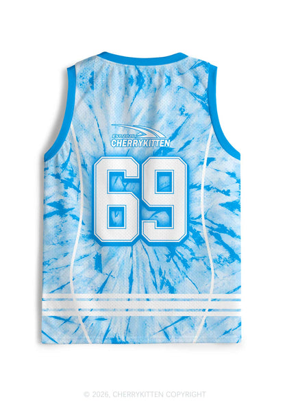Blue Tie Dye Faggot Pride Y2K Sport Jersey Tank Cherrykitten
