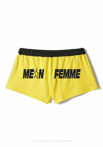 Mean Femme Pride Y2K Drawstring Mini Shorts Cherrykitten