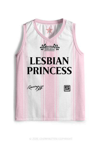 Pale Pink Lesbian Princess Pride Y2K Sport Jersey Tank Cherrykitten