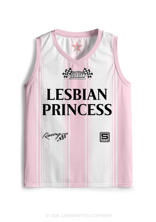 Pale Pink Lesbian Princess Pride Y2K Sport Jersey Tank Cherrykitten