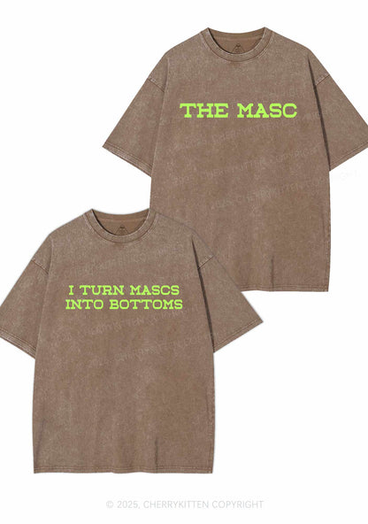 I Turn Mascs Into Bottoms Pride Y2K Valentine's Day Washed Tee Cherrykitten