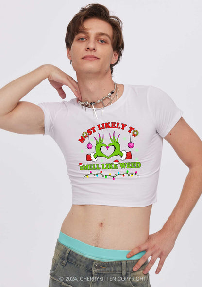 Christmas Most Likely To Custom Text Y2K Baby Tee Cherrykitten