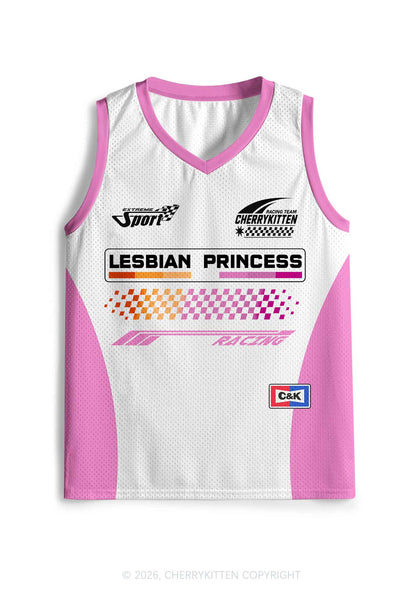 White Lesbian Princess Pride Y2K Sport Jersey Tank Cherrykitten