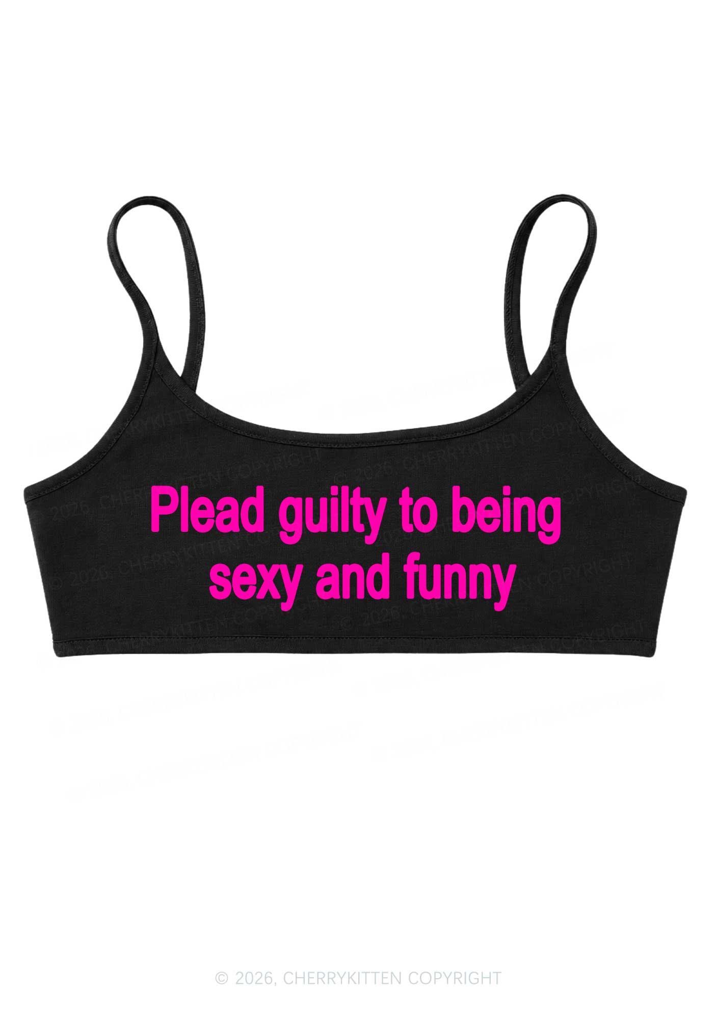 Plead Guilty To Being Funny Y2K Super Crop Cami Cherrykitten