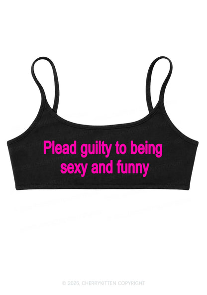 Plead Guilty To Being Funny Y2K Super Crop Cami Cherrykitten