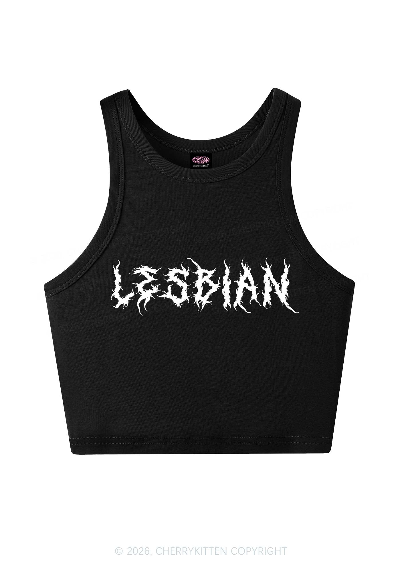 Punk Lesbian Pride Y2K Crop Tank Top Cherrykitten