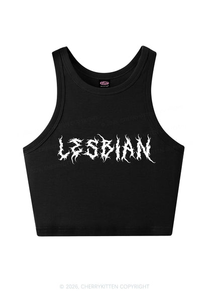 Punk Lesbian Pride Y2K Crop Tank Top Cherrykitten