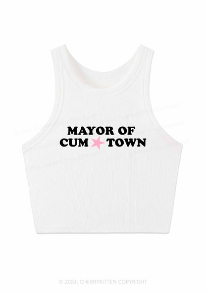 Mayor Of Come Town Y2K Crop Tank Top Cherrykitten