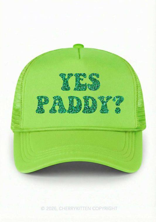 Glitter Yes Paddy St Patricks Y2K Trucker Hat Cherrykitten