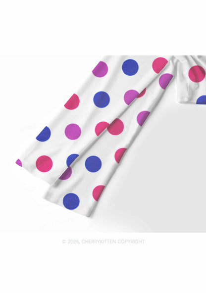Bisexual Dots On White Pride Y2K Mesh Long Sleeve Crop Top Cherrykitten