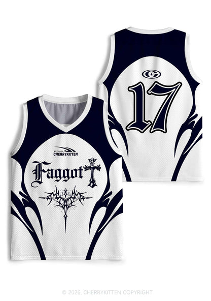 Gothic Cross Faggot Pride Y2K Sport Jersey Tank Cherrykitten