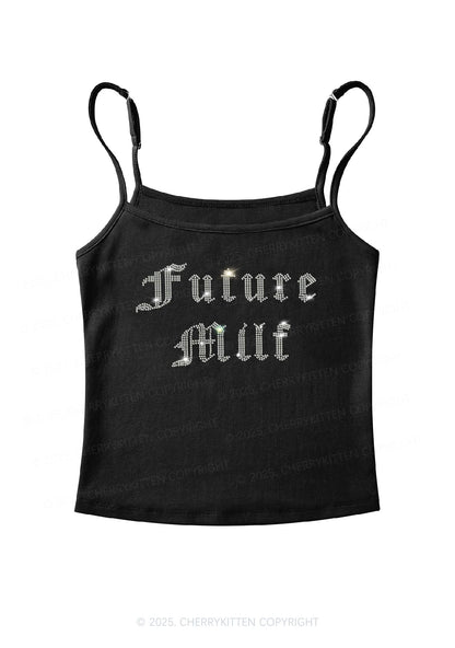 Rhinestone Future Mxxf Y2K Spaghetti Strap Cami Cherrykitten