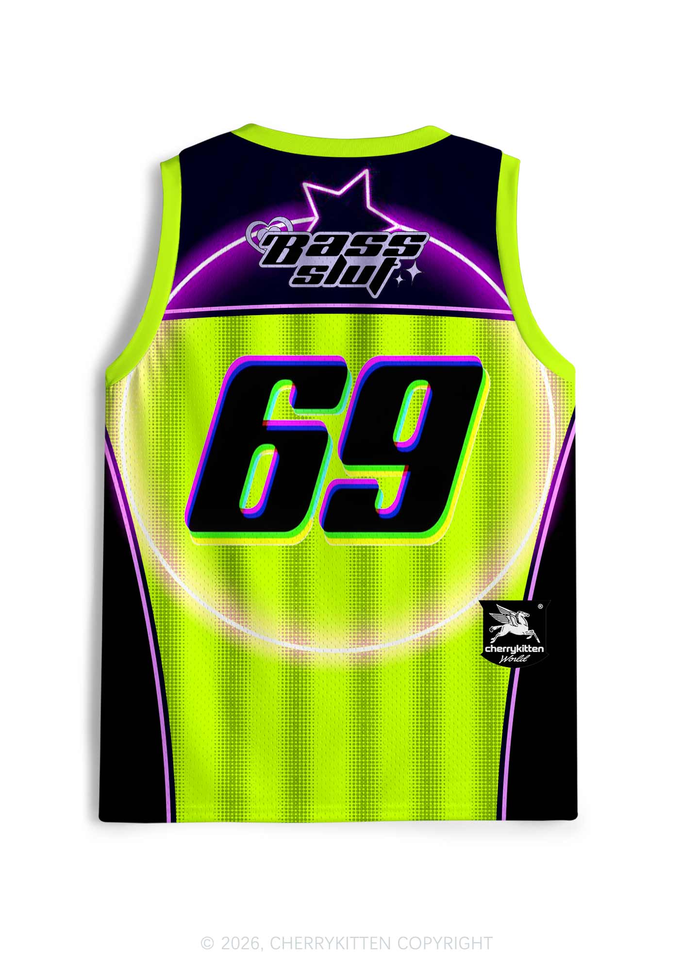 Green Bass Slxt Y2K Sport Jersey Tank Cherrykitten