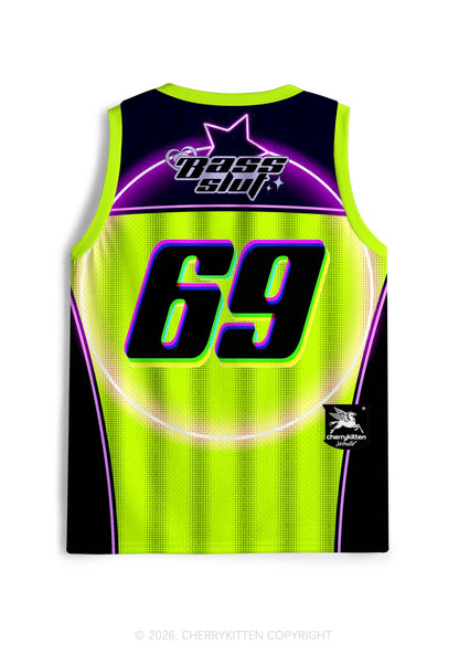 Green Bass Slxt Y2K Sport Jersey Tank Cherrykitten