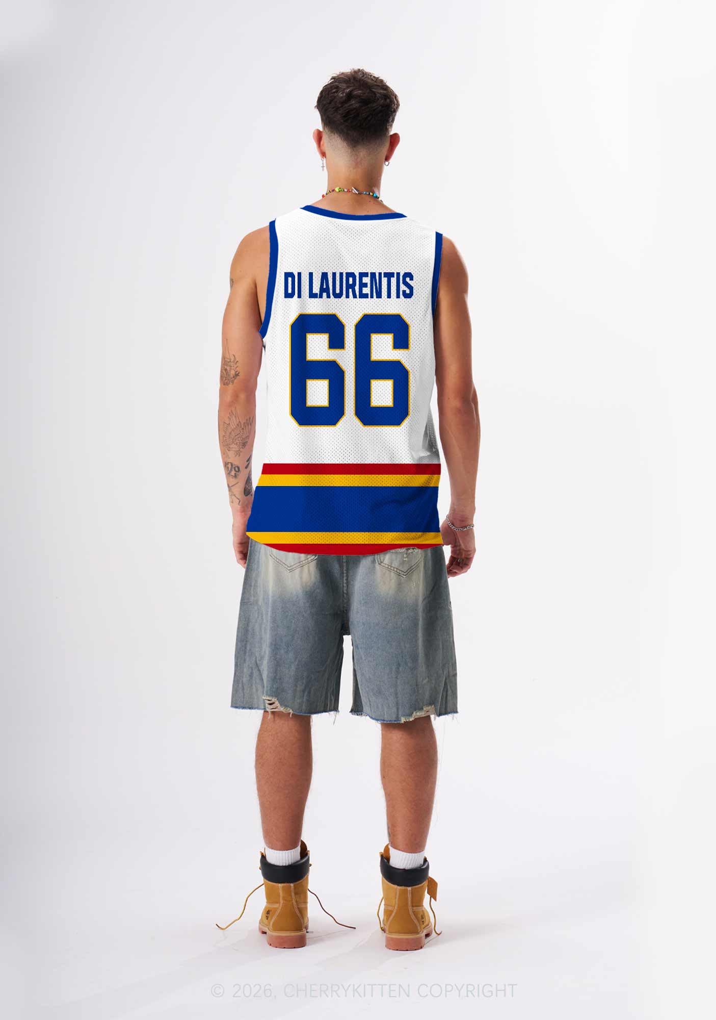 Retro White Hockey Team DL Y2K Sport Jersey Tank Cherrykitten