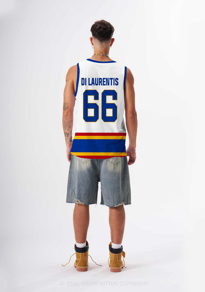 Retro White Hockey Team DL Y2K Sport Jersey Tank Cherrykitten