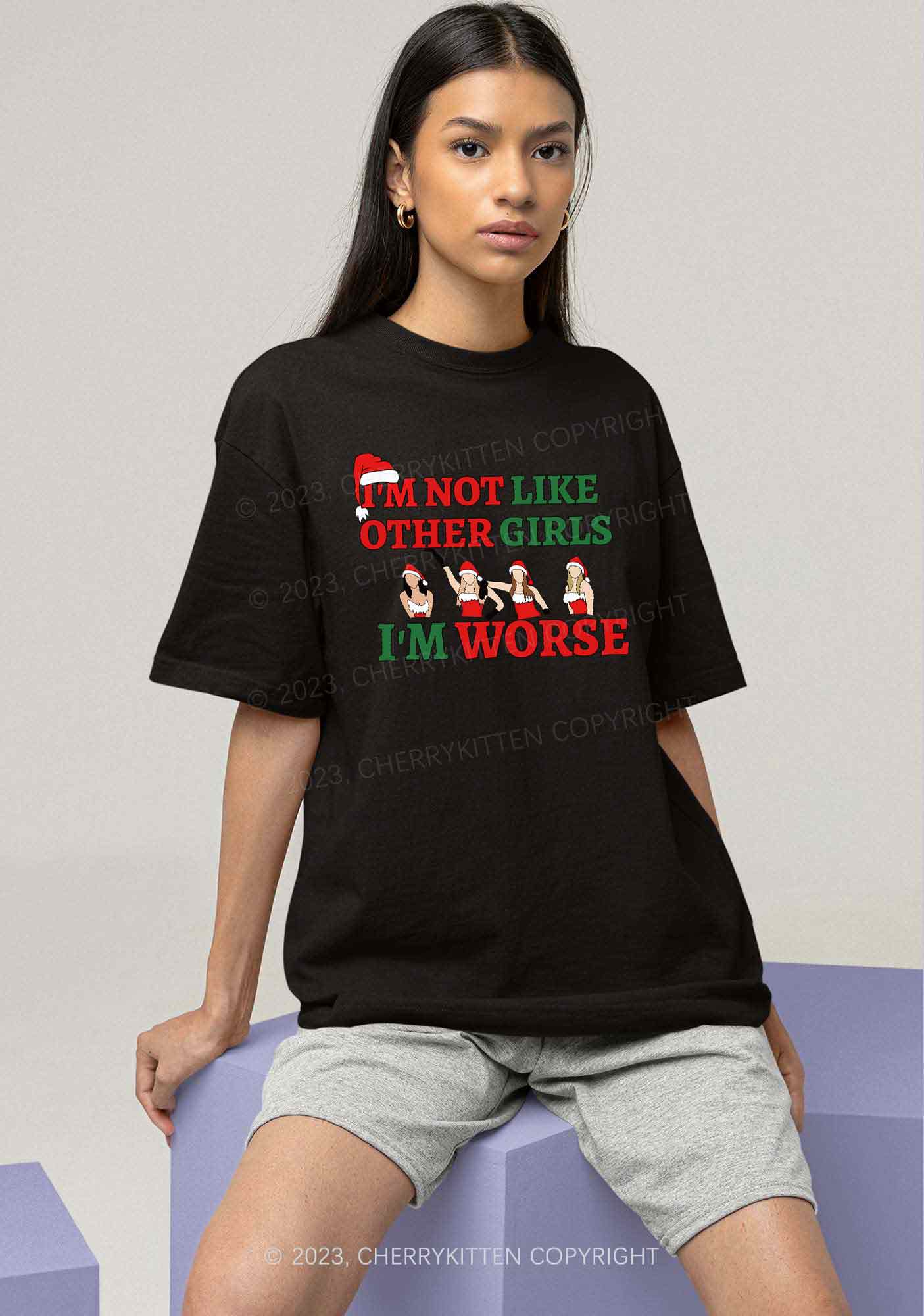 I'm Worse Christmas Y2K Chunky Shirt Cherrykitten