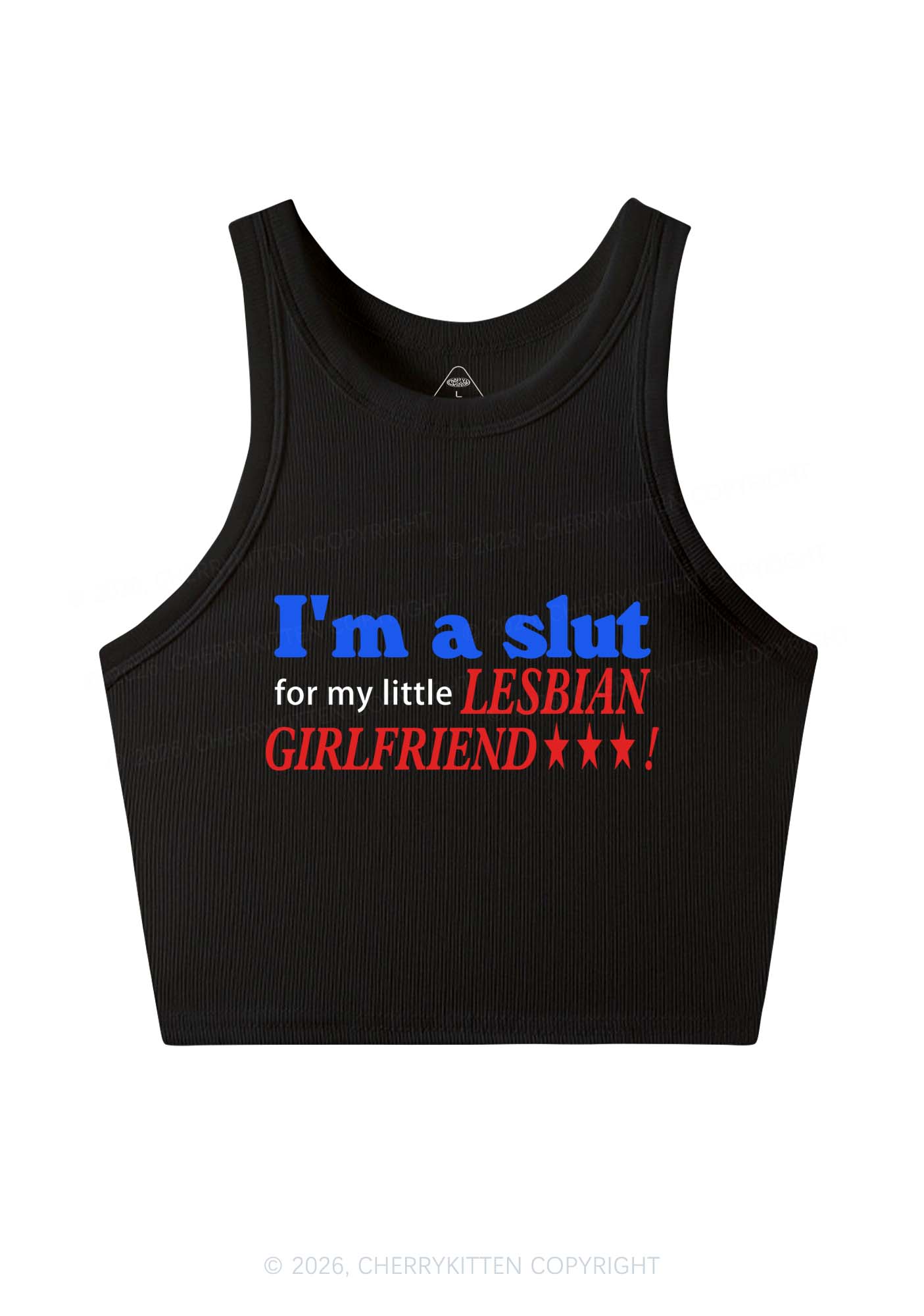 Slxt For Lesbian Girlfriend Pride Y2K Crop Tank Top Cherrykitten