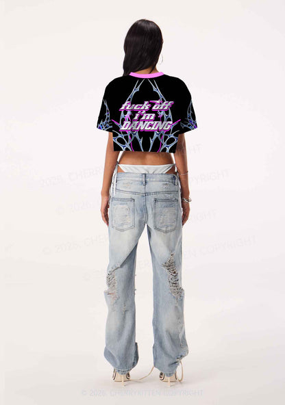 Fxxk Off Im Dancing Y2K Crop Sport Jersey Shirts Cherrykitten