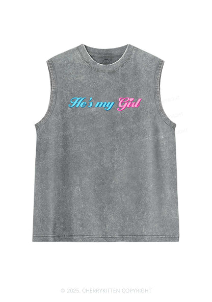 He Is My Girl Pride Y2K Washed Muscle Tank Cherrykitten