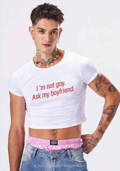 Im Not Gay Pride Y2K Baby Tee Cherrykitten