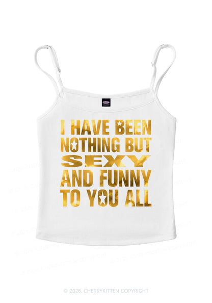 I Have Been Nothing Silver Foil Printed Y2K Spaghetti Strap Cami Cherrykitten