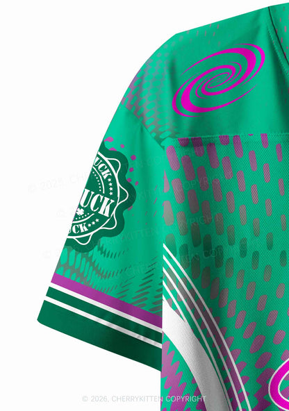 Custom Lucky Girl Pink Shamrock St Patricks Y2K Crop Sport Jersey Shirts Cherrykitten