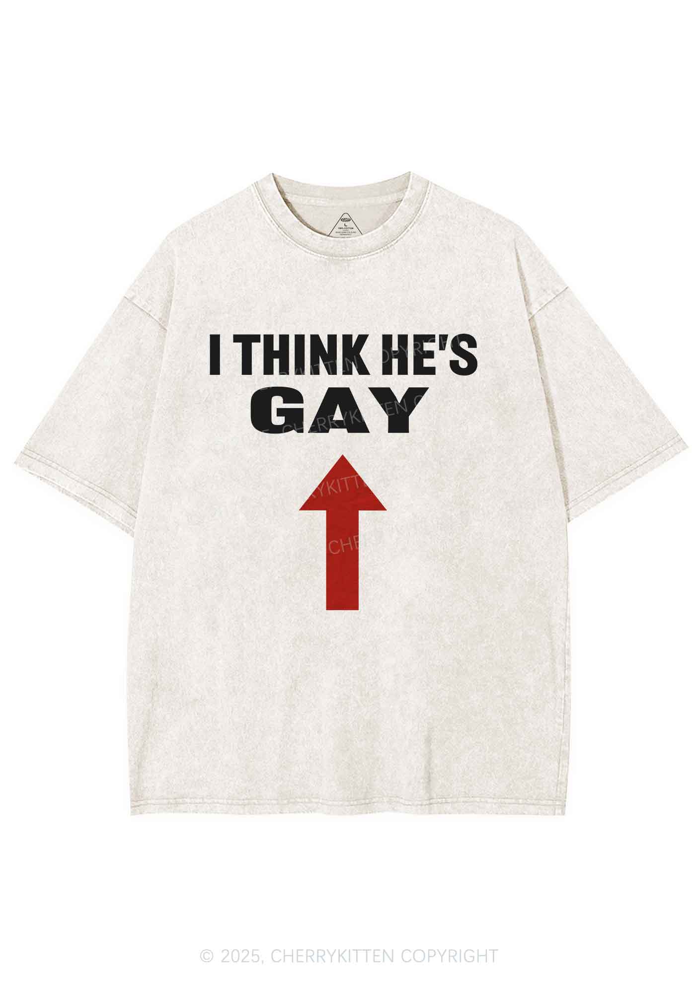 He Is Gay Y2K Shirts Washed Tee Cherrykitten
